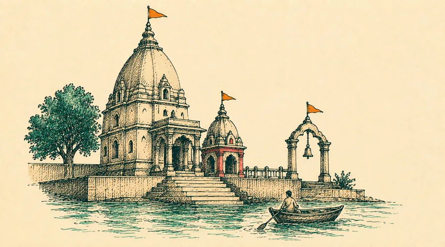 Hand-drawn illustration of Mayapur