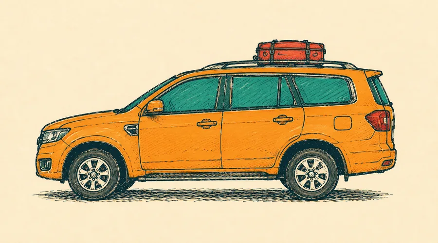 Hand-drawn side view of a ertiga / muv