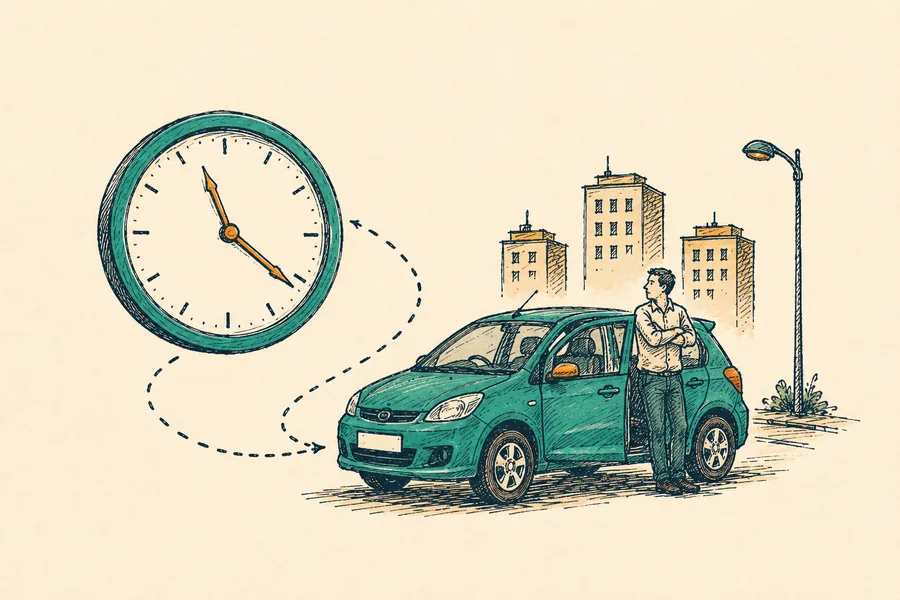 Hand-drawn illustration for hourly rental